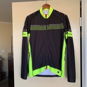 Giordana Forte FormaRed Carbon FR-C Cycling Jacket Made in Italy XL Black Neon